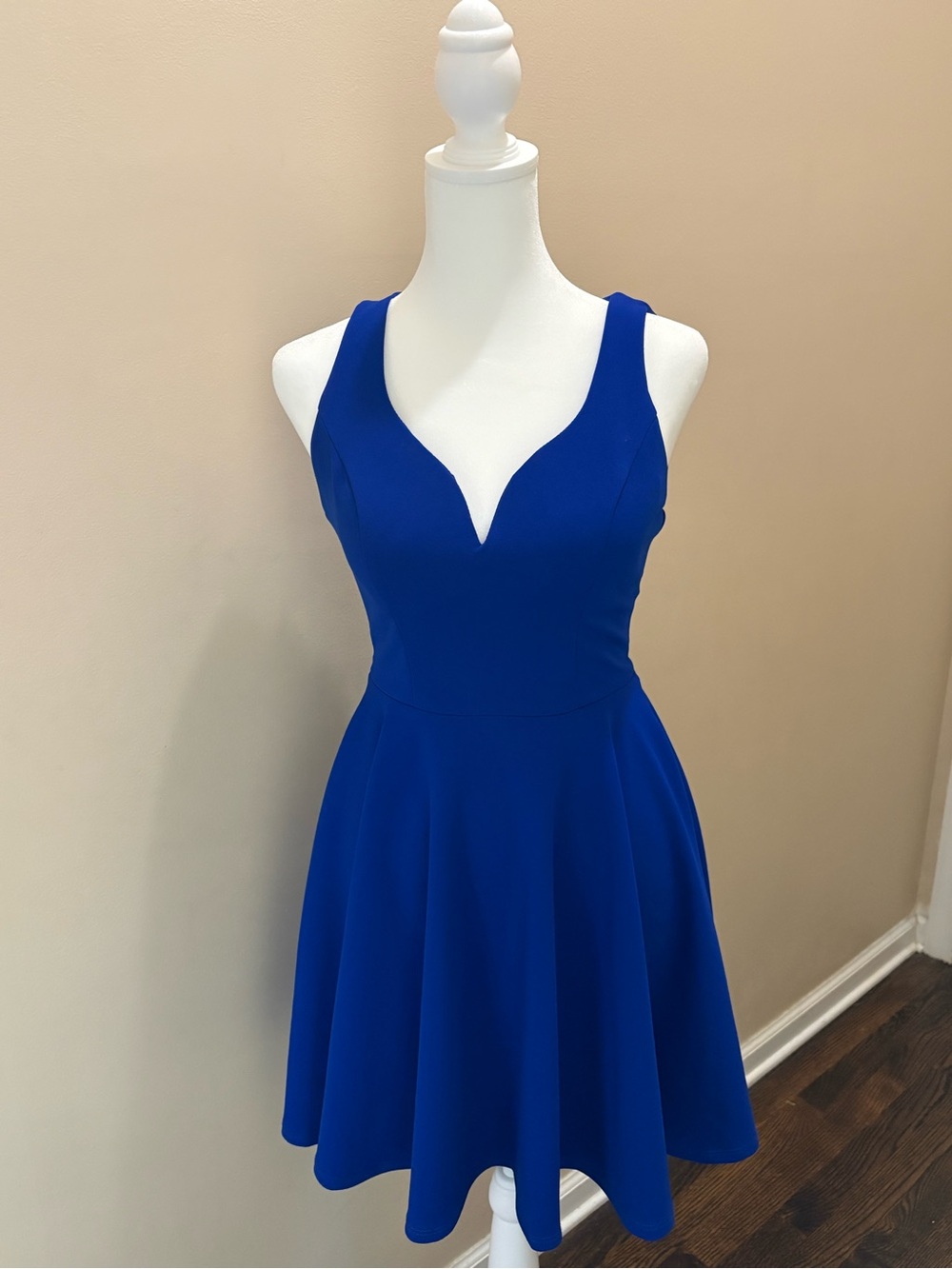 B Darlin Royal Blue Sleeveless Fit-and-Flare Mini Dress Size 3/4
